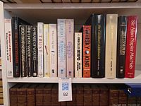 Shelf containing approximately thirty Canadian non-fiction books, spines visible