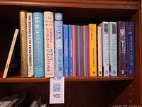 Shelf showing 20 of the 23 Irish-themed books, spines legible for Patrick Taylor, Patrick Leigh Fermor, Frank McCourt and others
