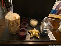 Group shot of all candles and holders