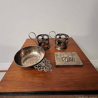 Full lot overview showing all silver plated items