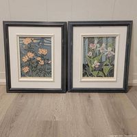 Both framed serigraphs side by side showing frames, mats, and imagery