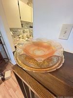 Bowl stacked on platter showing color and pattern