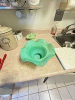 Top view showing ruffled rim and bowl interior