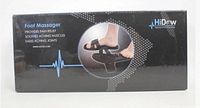 Front of sealed HiDow foot massager box showing product image and branding