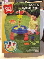 Front of unopened Play Day Sand & Water Table retail box