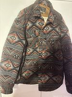 Front view of patterned XL jacket showing overall style