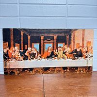 Front view showing full textured lithograph of The Last Supper