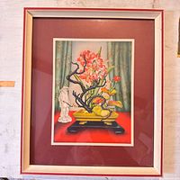 Front view of framed Ikebana print
