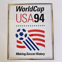Front view of framed World Cup USA 94 poster