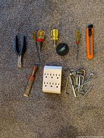 overview of all tools laid out on carpet