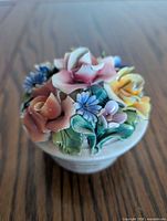 Top view Adderley bone china floral arrangement