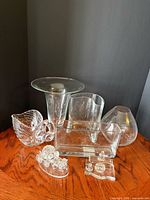 Group shot showing all seven crystal items