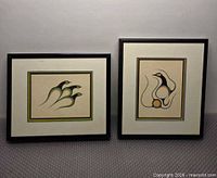 Front view of both framed prints