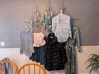 All six garments hanging for full view