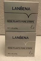 Front view of two sealed Lanbena Nose Plants Pore Strips boxes