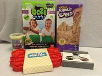 Front view of all five new kids craft and fidget items