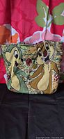 Front exterior view of tote showing Chip 'n' Dale design