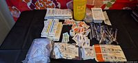 Overall view of all medical supplies laid out