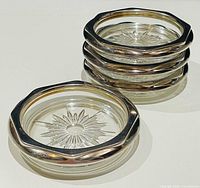 Five coasters, four stacked and one separate, showing overall design