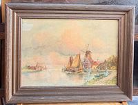 Full view of framed watercolor