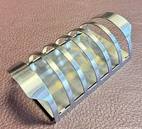 Oblique view showing stainless steel rack and slice slots