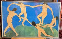 Front view of framed Matisse "Dance" poster