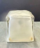 Front view of frosted glass cube lamp