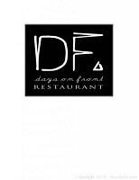 Black and white DF logo on card front against white background.