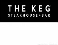 Logo image showing The Keg Steakhouse and Bar brand name in white text on black background.