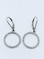 front view of both earrings showing design