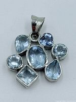 front view showing all seven topaz stones and overall design
