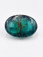 Front view of the oval emerald cabochon