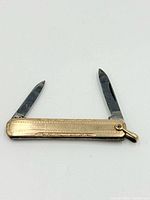 Pocket knife open showing both blades