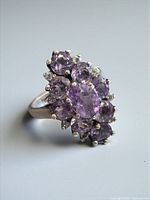 Ring showing top view of amethyst cluster setting