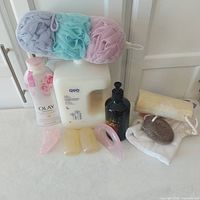 All items arranged on countertop showing full lot contents