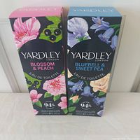 Front view of both boxed Yardley fragrances