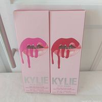 Front view of two boxed Kylie Jenner Lipstick & Liner sets