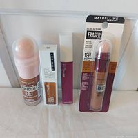 Group shot of all four sealed Maybelline items