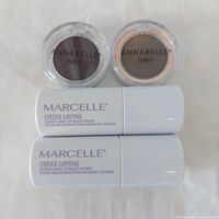 Group shot showing two Marcelle multisticks and two Annabelle eyeshadows
