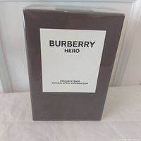 Front of sealed Burberry Hero Parfum Intense box