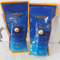 Two sealed Shiseido clear sunscreen sticks front view