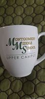 Front view showing printed Montgomery Middle School MMS Upper Campus logo