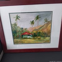 Front view of framed signed Maui print