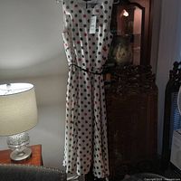 Full view of dress hanging to show overall style and length
