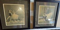 Both framed ballet dancer prints side by side