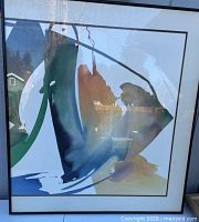 Full view of framed print showing artwork, frame and mat