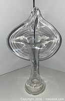 Front view of clear glass Jack-in-the-pulpit vase showing full shape