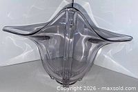 Top view showing full free-form flared rim of lavender bowl