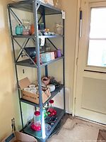 Full shelving unit showing quantity and variety of items