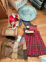 Group shot of all eight items on floor